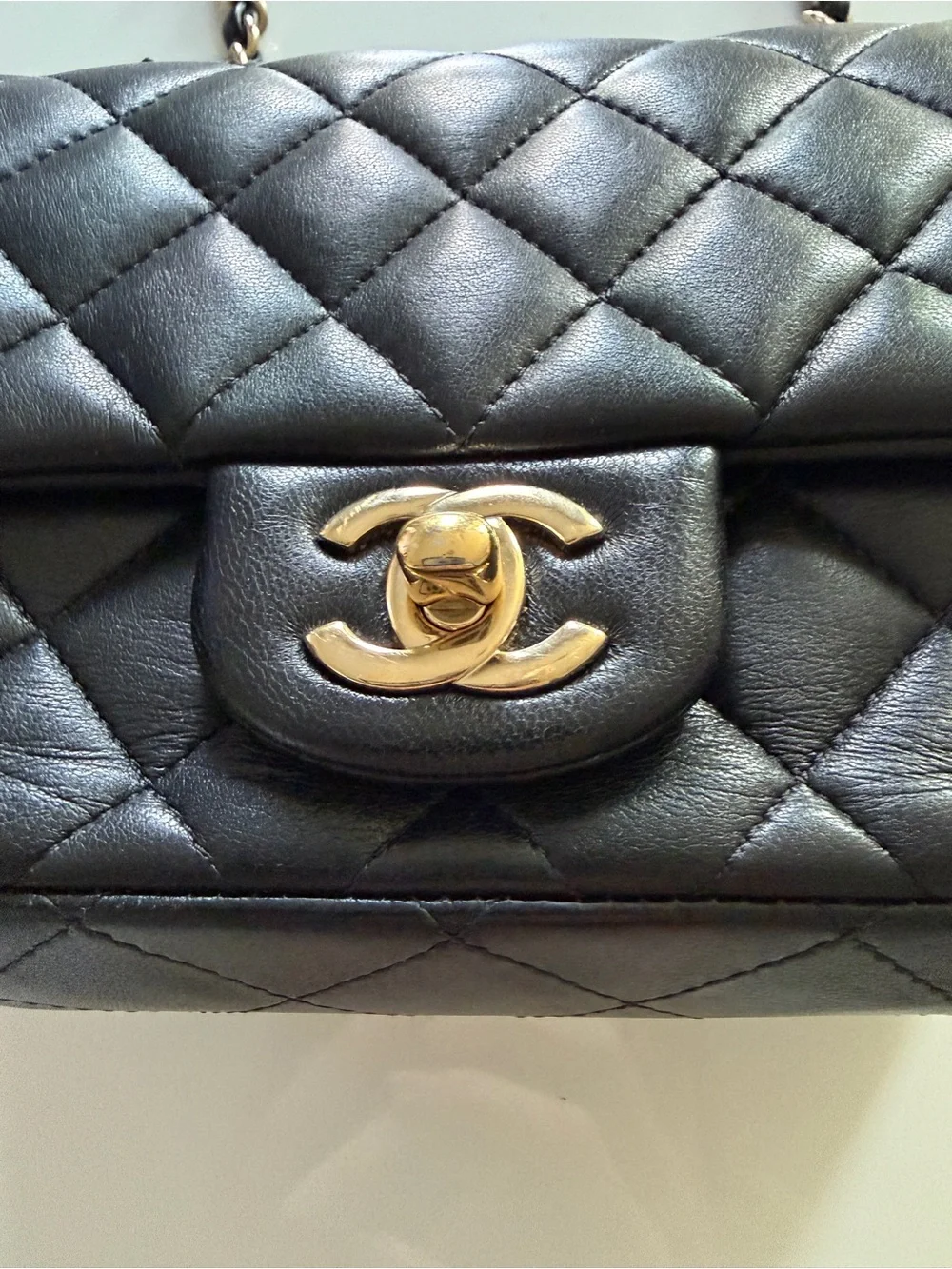 CHANEL Mini Square Classic Flap Bag Black
